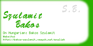 szulamit bakos business card